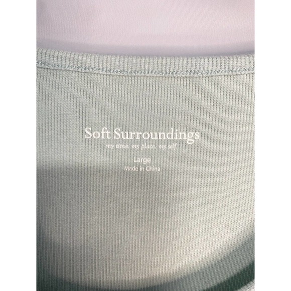 Soft Surroundings‎ Women’s Scoop Neck Short Sleeve Top Stretch Green Size Large - Picture 3 of 3